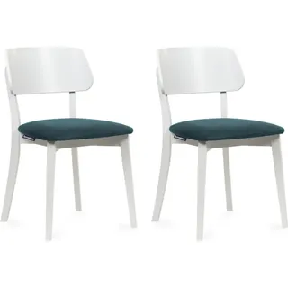 Konsimo Esszimmerstühle 2 St VINIS Gestell aus Massivholz, Türkis, Stoff/Holz, Modern, 47x80,5x45 cm - Türkis