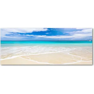 Tulup® Küchenrückwand Spritzschutz aus Glas -125x50 -Spritzschutz auf gehärtetes Glas Deko Landschaften Tropischer Strand