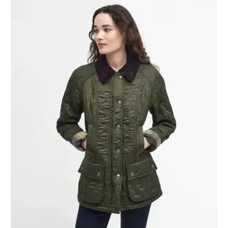 Barbour für Damen. LQU0471 Beadnell Polarquilt Jacke in Olivgrün (XS), Lässig, Polyamid