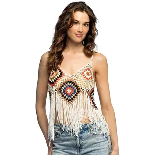 Boland 44589 - Häkeltop mit Rauten, Größe M, sexy Shirt für Disco oder Party, Kostüm für Karneval und Mottoparty