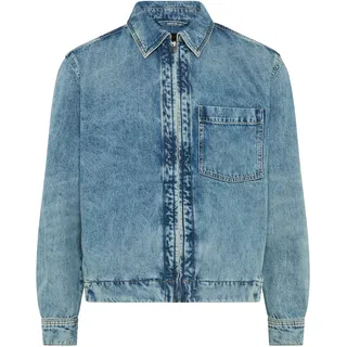 Jeansjacke BOSS ORANGE "LUNEY BO", Herren, Gr. XXL, turquoise, aqua440, Denim/Jeans, Obermaterial: 100% Baumwolle, unifarben, regular fit normal, Rundhals, 1-Knopf-Manschette mit Schlitz, Jacken Jeansjacke, Reißverschluss, Regular Fit, Stretch-Denim