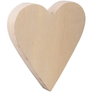 Rayher Holz-Herz zum Bemalen und Dekorieren, naturbelassene Herzform für Brandmalerei, Deko Herz, Holz FSC zertifiziert, 20 x 18,5 x 2,7 cm, 64504505, Natur