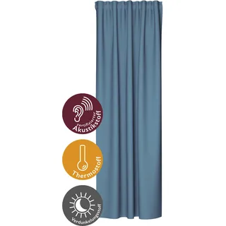 Homing Vorhang »Galdin« Multifunktionsband 1 Stk. tlg. Verdunklungsvorhang, blickdicht, Thermo, Energiesparend, blau