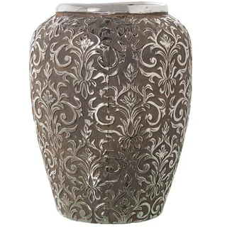 Alexandra House Living Vase, silberfarben, Keramik, Antik-Finish, 21 x 22 x 28 cm