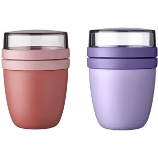 Mepal - Lunchpot Ellipse Mixed - Vivid Mauve + Vivid Lilac – 500ml praktischer Reisebecher, Joghurtbecher, To go Becher – Geeignet für Tiefkühler, Mikrowelle und Spülmaschine, 700 ml