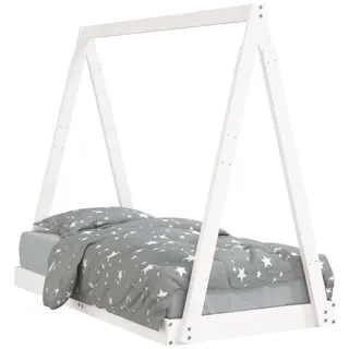 Kinderbett Weiß 70x140 cm Massivholz Kiefer - Weiß