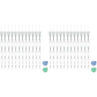 Relaxdays Vogelabwehr Spirale, 12er Set, reflektierend, Balkon & Garten, Windspirale, 40 cm lang, Vogelschreck, Silber (Packung mit 2)