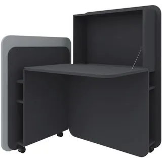 FM Helmets fm FLATup Sekretär graphit/ hellblau rechteckig, schwarz 107,0 x 41,5 - 91,0 cm