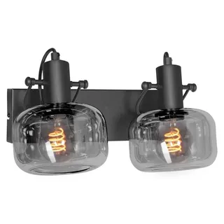 Steinhauer - wandleuchte - Glaslic - schwarz - glas metall - designlampe - E27 - 3865ZW - Schwarz