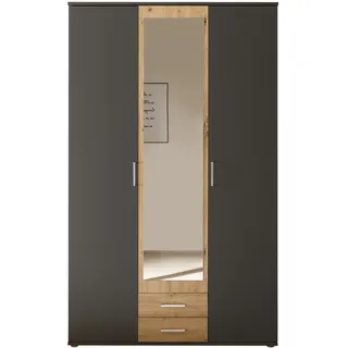 Pol Power Hanau Kleiderschrank + Spiegel Holzwerkstoff Melamin 3 Türen 120x196x54 cm