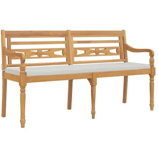 vidaXL Batavia-Bank mit Kissen 150 cm Massivholz Teak - Braun