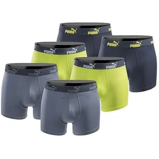 Puma Herren Boxershorts 6er Pack blue lime - M