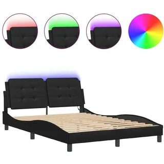 vidaXL Bettgestell mit LED ohne Matratze \"Zadar\" Schwarz 120x200 cm