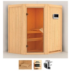 Bild von Sauna »Tomke«, (Set), 3,6-kW-Plug & Play Ofen mit externer Steuerung beige