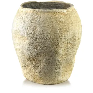 Mondex Pflanzkübel Yarine 26/26/37cm Poliresin , Beige , Kunststoff , 36x44x36 cm , Dekoration, Blumen & Blumentöpfe, Übertöpfe