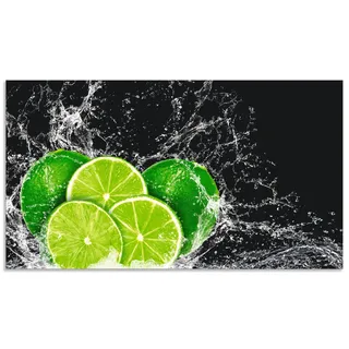 Artland Küchenrückwand »Limone mit Spritzwasser« Alu Spritzschutz mit Klebeband, einfache Montage, grün