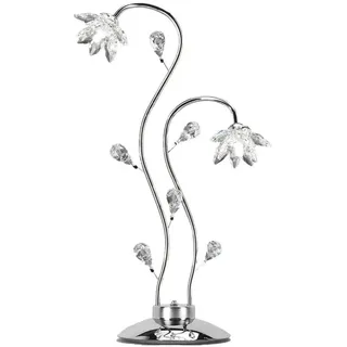 Kristall-Tischleuchte , Chromfarben , Metall, Glas , 80 cm , Lampen & Leuchten, Innenbeleuchtung, Tischlampen, Tischlampen