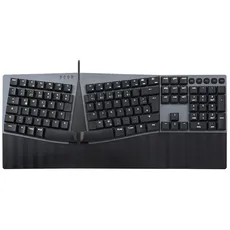 Bild von PERIBOARD-535 DE BR, ergonomische mechan. USB Tastatur braune Taster)