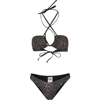 URBAN CLASSICS Aop Hot V Bikini - Brown Leo - M