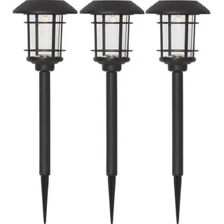 Star Trading Solarleuchte Edelstahl/Kunststoff 34,0 cm 3 Stück schwarz