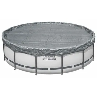 Bestway Poolabdeckung Ø4,57 m Rund Polyester Grau - Grau