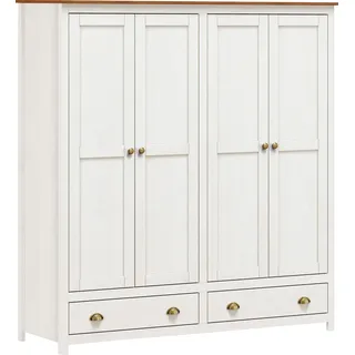 Möbilia Drehtürenschrank Salgen 176 x 185 x 54 cm Braun/Weiß