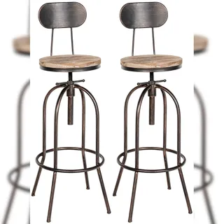 CLP 2er Set Barhocker Pino Holz höhenverstellbar,bronze