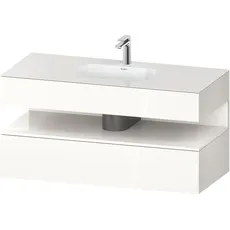 Duravit Qatego Einbauwaschtisch mit Konsolenwaschtischunterbau, 1200x550x600mm, Nische Weiß Hochglanz, QA4787022, Farbe: Weiß Hochglanz