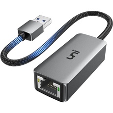 uni USB Ethernet Adapter 3.0 1000Mbps LAN Adapter, USB RJ45 Adapter aus Aluminium und Nylon, treiberfreier Netzwerkadapter für MacBook, Mi Box, Surface, PC, Laptop mit macOS, Win 11/10/ 8.1/8, Linux