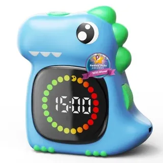 Visueller Timer für Kinder, 99 Minuten Dino Digital Timer, USB Wiederaufladbar, Dinosauriergeräusche & Blinklicht, für Zeitmanagement bei Zähneputzen, Hausaufgaben, Essen (Blau)