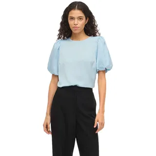 Vila Ellette 2/4 Satin Puff Top Kurzarm-t-shirt - Nantucket Breeze - 42