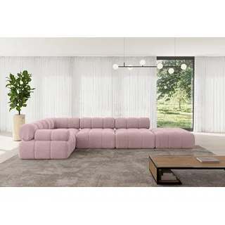 ALTDECOR Modulares Sofa Ecksofa in L-Form - Felto-L2 - 380x190x70 cm Rosa Corner modular Sofa Eckcouch Couch Wohnlandschaft Cauchsofa Polstersofa - Rosa