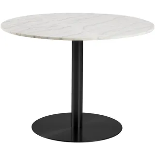 Actona Coburg Guangxi-Marmor rund weiß / matt schwarz 105 x 75 x 105 cm