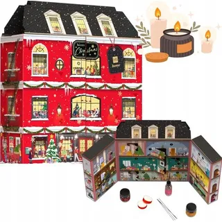 HISKIN Adventskalender „Frohe Weihnachten“ mit Kerzen, Diffusor und Streichhölzern (Tenement House)