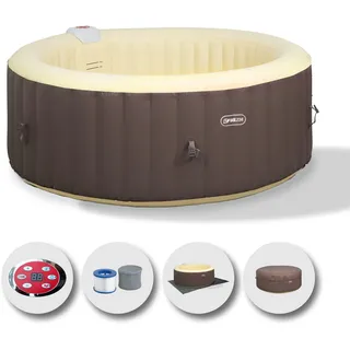 EASE.ZONE Spa aufblasbar beheizt, 800 Liters, Schwarz, 180 x 180 x 65 cm