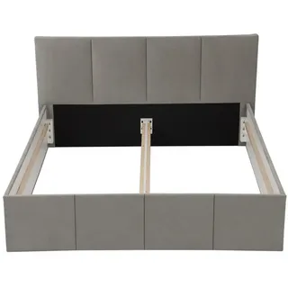 Halmon Schlafkomfort Betten Polsterbett Dalas Granitgrau 160 x 200 x 40 cm Stauraum Ohne Matratze und Lattenrost - Grau