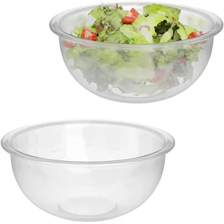 Relaxdays Salatschüssel Transparent 2-tlg.