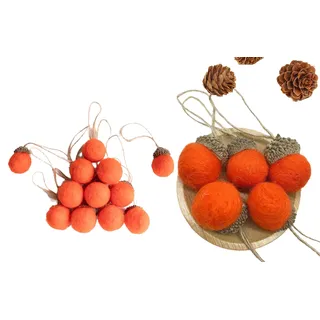 12 Stück Eicheln Anhänger im Scandi-Stil aus Filz, Handmade Herbstdeko Eicheln Filzanhänger Weihnachten Miniatur Weihnachtsdeko Weihnachtlicher Baumschmuck Winterdeko (04)