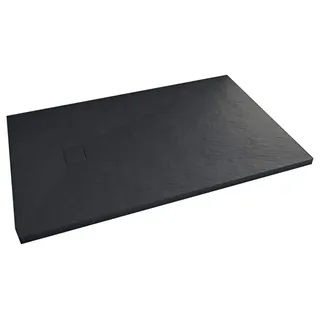 Aurlane Rechteck-Duschwanne 140 x 90 cm Kunststoff Schwarz