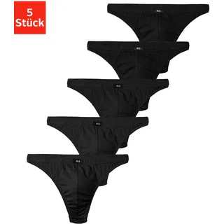 String H.I.S "Herren Unterhose", Herren, Gr. 7 (XL), 5 Stk., schwarz, Jersey, Obermaterial: 95% Baumwolle, 5% Elasthan, unifarben, körpernah, Unterhosen String, in Baumwollstretch-Qualität, Topseller
