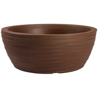 Nicoli Vase aus Kunstharz, Farbe Corten, Eleganz, Durchmesser 40, Höhe 16 Zentimeter, dreidimensionaler Effekt, leicht robust für den Innen- und Außenbereich, Blumenkompositionen ohne Löcher