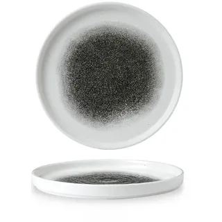 Churchill Studio Prints Raku Quartz Black Teller, 21cm, 6 Stück