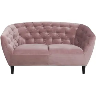 Actona Chesterfield Couch Polyester 2-Sitzer Rosa