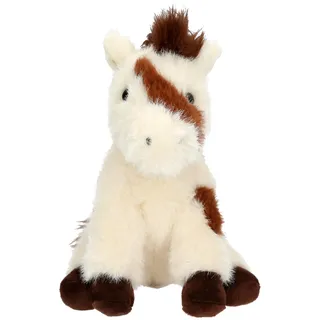 Depesche 14045 Miss Melody - Kuscheltier Pferd in Creme mit Flecken in Braun, mit weichem Fell und schwarzen Augen, ca. 20 cm großes Plüschtier
