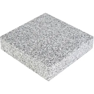 Grabsockel aus Schlesischem Granit, modern, hochglanzpoliert, witterungsbeständig, 5 cm hoch, 19,5 cm breit, 19,5 cm tief - Grau