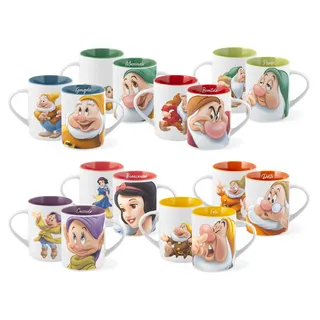 Home - Sieben Zwerge, Set 12 Mug Sieben Zwerge POP, 330 cc, verschiedene Figuren, New Bone China, spülmaschinenfest, mikrowellengeeignet