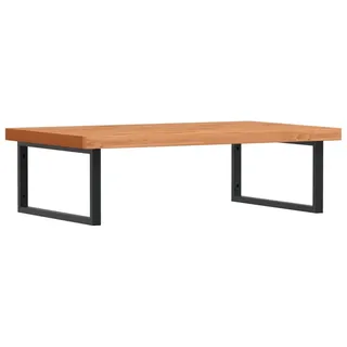 vidaXL Waschbeckenregal Wandmontage Stahl und Massivholz Buche - Braun