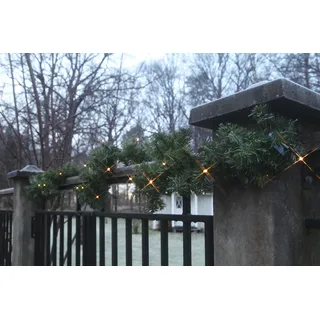 Best Season LED-Tannengirlande, beleuchtet, ca.2,5 m, 30 warm white LED, Batterie, Timer, outdoor, 612-05 - Grün
