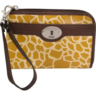 Damen Geldbörse Fossil Wmns Leder Geldbörse Key-per Zip Clutch Giraffe Braun