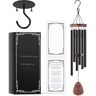J&W Company Gedenk-Windspiel – Holz- und Metallmaterial – Beerdigung, Beileid, Trauer, Gedenkgeschenk, Trauergeschenk in Erinnerung an verlorene geliebte Menschen – Blanko-Karte für personalisierte